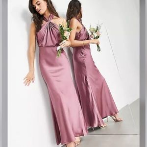 ASOS Halter Bridesmaid Dress in Dusty Rose